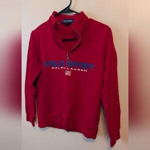 Ralph Lauren Red Zip-Up Sweater